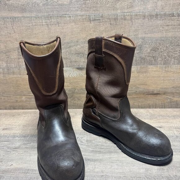 Carhartt Wellington Steel Toe Waterproof Leather Pull On Boots Men's Size 10 - Picture 6 of 7